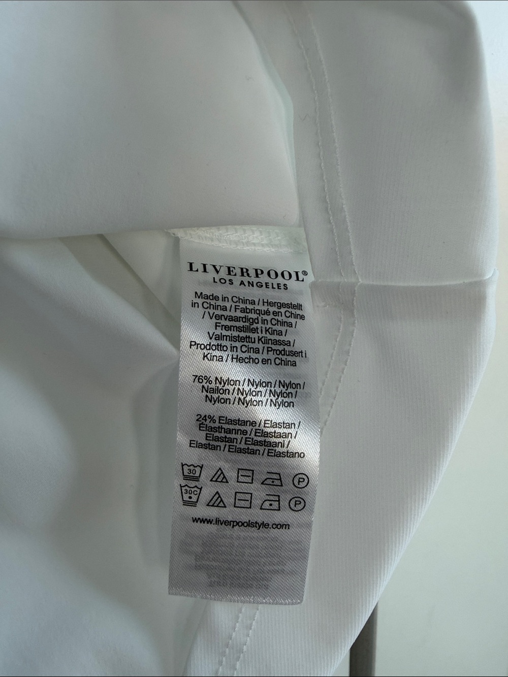 Liverpool White Short Puff-Sleeve Button-Front Shirt - Picture 6 of 6